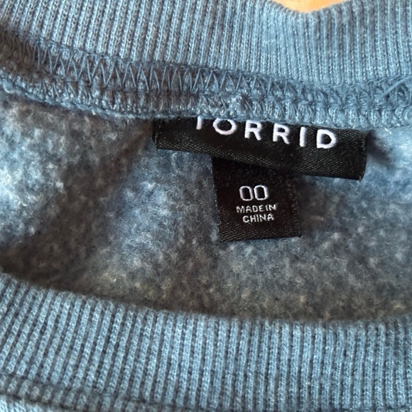 Torrid Blue and Cream Ombre Crew Neck Sweater - Picture 5 of 6